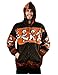 Grateful Dead Alpaca Style Zip Up Hooded Sweater Jacket Dancing Bears Orange Medium