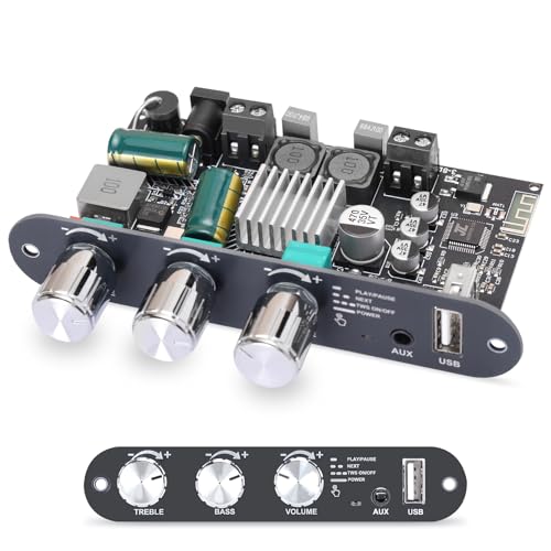ZK-1001U Mono Amplifier Board Bluetooth 5.3 with TWS, 100W Power Output, Mini Audio Amp Vehicle Amplifier Wide Voltage Input 9-24V, Supports USB/AUX/Bluetooth