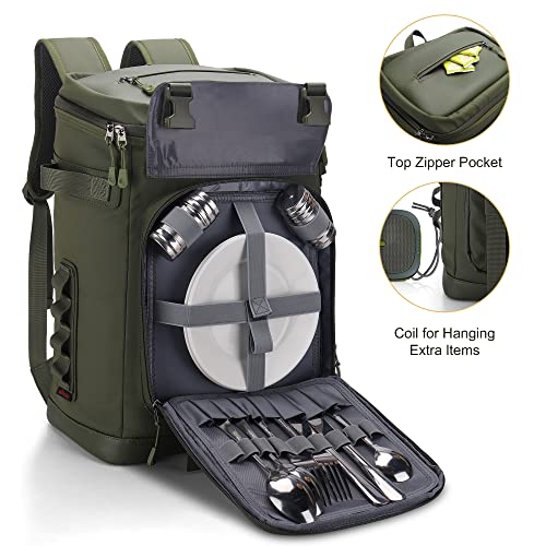 Upeelife Mochila Nevera Isotermica, 30L Grande Mochila Nevera Portatil Impermeable, Bolsa Picnic Termica Prueba de Fugas