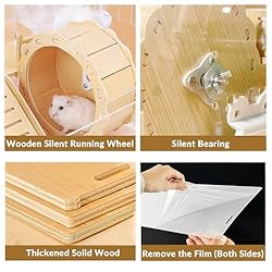 Cycodo 8 in 1 Acrylic Hamster Cage,Wooden Small