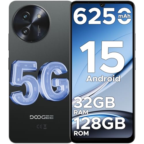 DOOGEESmart Note 59 Android 15 Mobile Phones, 5G smartphone with Gemini AI, 120Hz, 6250mAh, 6.75" HD+ Android Phone, 32GB+128GB/2TB, Dual SIM Free Unlocked Mobile Phone, Widevine L1, Face ID/OTG/NFC