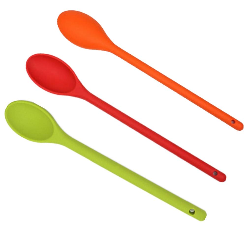 3 Pcs Kitchen Silicone Heat-Resistant Cooking Spoons - Serving Spoons for Kitchen