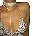 Rhinestones Choker Necklace Double Layer Full Crystal Wide Y Collar Necklace (Gold 1)