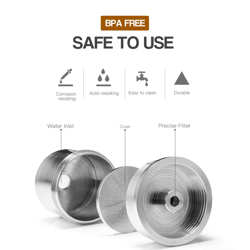 Dolce Gusto Capsule Capsule Riutilizzabili Per Dolce Gusto - Set Da 3 Con Cucchiaino E Spazzola, Per Caffè Macinato Fatto In Casa Accessori Macchina Caffè - Foto 10