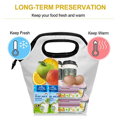 Naanle Sunflower Insulated Zipper Lunch Bag Cooler Tote Bag for Adult Teens Kids Girls Boys Men Women, Floral Flower Lunch Boxes Lunchboxes Meal Prep Handbag for Outdoors School Office
