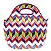 Neoprene Chevron Print Tote Bag - Insulated Waterproof Lunch Box for Kids, Women and Girls - Homwe