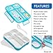 Leakproof Bento Lunch Box for Kids, FIOLOM 5 Compartments Divided Lunch Container Set with Spoon & Fork Cute Microwave Safe Meal Prep Box for Boys Girls Children School