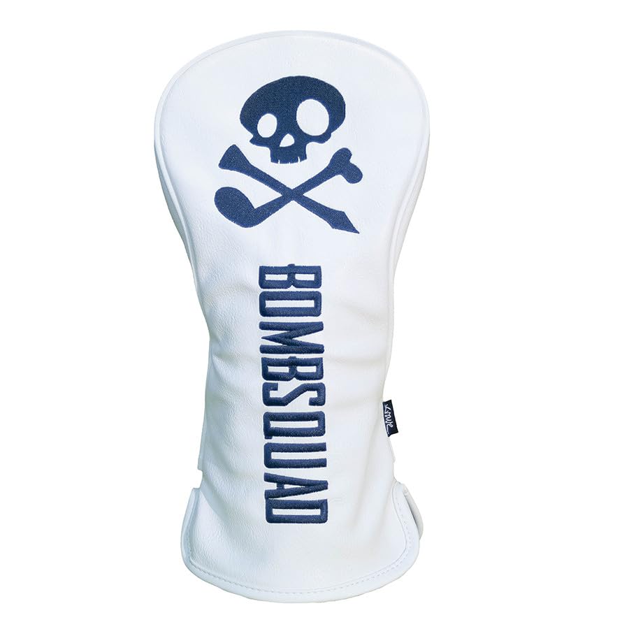 Kaddie Limited KraveGolf™ Bomb Squad Exclusive White Flag Driver Headcover - Luxurious Leatherette & Faux Mohair for Ultimate Club Protection
