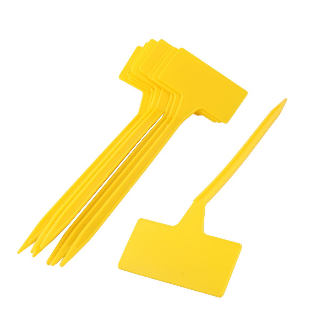 Sourcingmap 10 Pcs Plastic Plant T-Type Tags Markers Garden Labels Home Outdoor Garden Plant Seed Name Plastic Pot Labels Marking Tag Label Marker Yellow