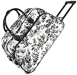World Traveler French Toile Rolling Wheeled Duffle Bag 21-inch