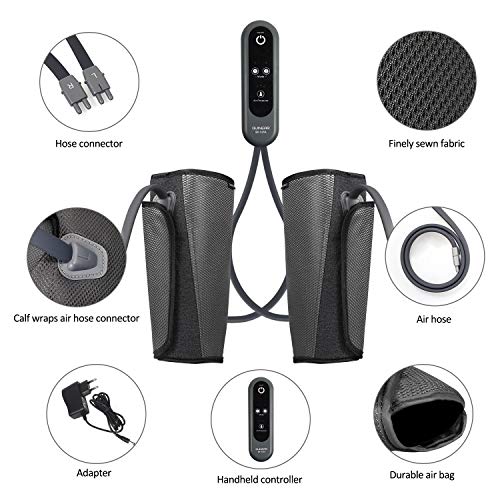 QUINEAR Leg Massager for Circulation Foot Calf Wraps Massage for Muscle Relaxation with Handheld Controller 2 Modes 3 Intensities - Thumbnail 3