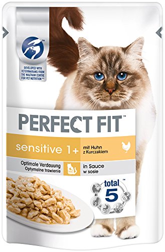 Perfect Fit Sensitive 1+ Katten natvoer met kip in saus, 12 sachets, 12x85g - Premium katten natvoer, voor gevoelige… - Afbeelding 3