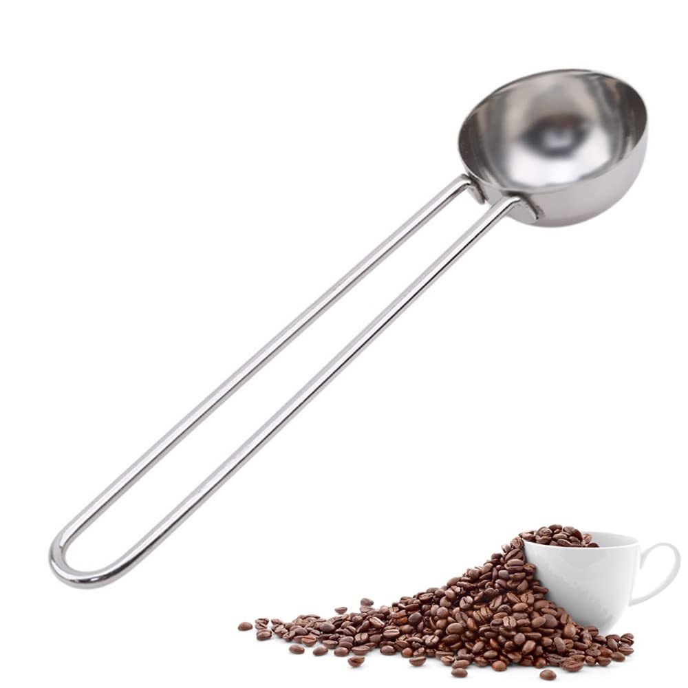 10G Coffee Scoop Stainless Steel Measuring Scoop long handle with hook Tablespoon for Coffee Tea Sugar Bean Powder Baking Measuring Tools