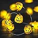 Impress Life Halloween Costume Party Decorations Jack O Lantern Pumpkin String Lights, Funny Face 10ft 40 LEDs Battery Operated with Dimmer, Flicker Remote for Front Porch, Trick or Treat Welcome