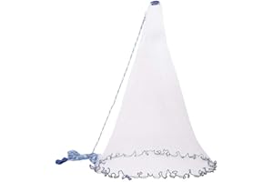 OTOEZ Fishing Net Cast Nets for Fishing 3Ft-8Ft Radius Saltwater Easy Throw Net Nylon/Tire Line 0.47/0.79 Inch Mesh Size for Bait Net Trap, with Sinker Aluminum Frisbee