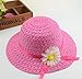 Girls Sunflower Straw Tea Party Hat Set (9 Pcs, Assorted Colors)
