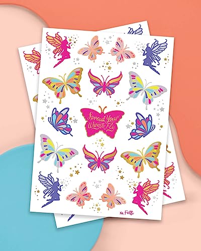 xo, Fetti Butterfly Tattoos for Kids - 34 Glitter styles | Birthday Party Supplies, Butterfly Party Favors + Fairy Decor