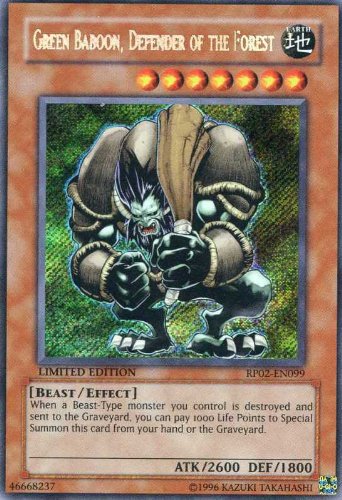 Yu-Gi-Oh! - Green Baboon RP02-EN099 Secret Rare - Limited Edition