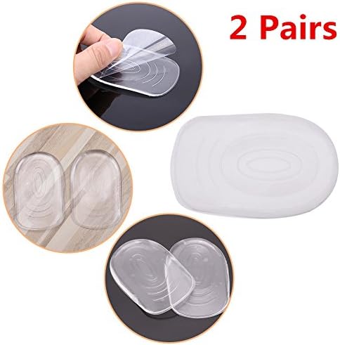FANCYLEO Silicone Heel Cup Pads, Plantar Fasciitis Shoe Inserts for Bone Spurs Pain Relief Protectors of Your Sore or Bruised Feet Best Insole Gels Treatment, 2 Pairs