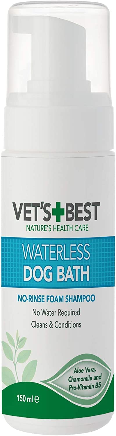 Vet's Best Waterless Dog Bath | No Rinse Dry Shampoo for Dogs | Natural Formula Refreshes Coat and Controls Odour Between Baths 150ml