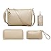 Hoxis Pack of 7 Bags Women Multi-purpose Classic Design Patent Purse Leatherette Shoulder Handbag(1Plaid Gold)