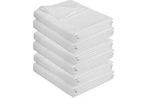 King Flat Sheet 6 Pack 800 Thread Count 100% Cotton Flat Bed Sheets 108 x 102 Inches, Top Sheet for Home Bedding, Hospital, H