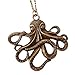 Steampunk Octopus Pirate Nautical Necklace Pendant Antique Bronze, 28