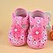 DZT1968® Baby Girl Cloth Round Dot Soft Sole Prewalker Mary Jane Shoes With Bowknot (0~3 Months, Pink)
