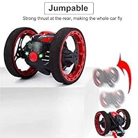 INLAR Leaping Dragon Jumping RC Toy Cars Bounce Car, Wireless Remote Control 2.4G with LED Night Lights Car Kids Toys Birthday Gifts - USB Rechargable (Black)