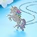 JLJ Rainbow Unicorn Jewelry Set Unicorn Necklace and Unicorn Bracelet Set for Women Girls