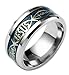 Tanyoyo 8mm Men's women Stainless Steel Ring Jesus Bible Wedding Engagement Band Blue Size 6-13