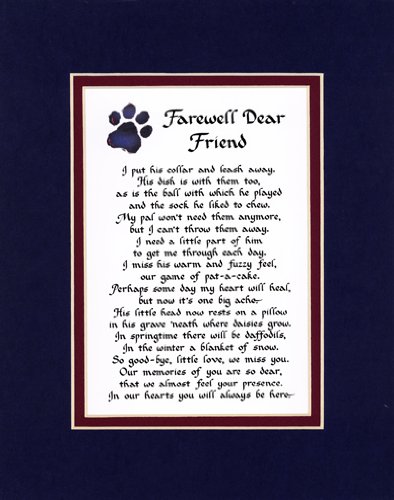 Farewell Dear Friend Male Dog Memorial Wall Decor Poem Pet Saying Bereavement Sign (Farewell Poem For Best Friend)