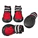 Waterproof Pet Boots for Medium to Large Dogs Labrador Husky Shoes 4 Pcs (Red, Size 8)