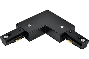 Bravsekai Black H Track L Connector H Type Single Circuit 3-Wire-1 Track Lighting Kit for H Track System Track Lighting Accessories 120V