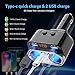 USB C Car Charger, Uniwood 2 Sockets Cigarette Lighter Splitter, 12/24V 150W Dual USB Type-C Ports Separate Switch LED Voltage for Mobile Cell Phone GPS Dash Cam