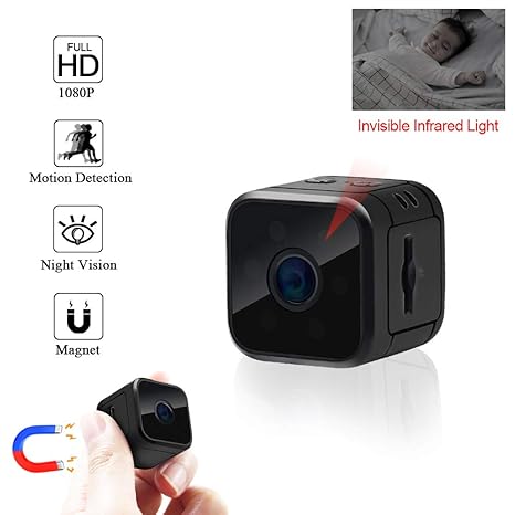 Mini Kamera UYIKOO HD 1080P Tragbare Kamera 120 Grad Kleine Kamera Überwachung Nanny Kamera mit Bewegungserkennung und Infrar