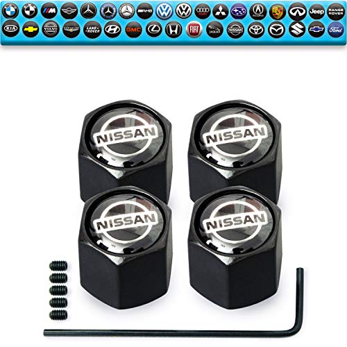 Custom Tire Valve Stem Caps (35 Vehicle Models) Anti-Theft Hexagon Design | Car, Truck, SUV | Leakproof, Airtight, Dustproof Seal | All-Weather, Lock Tight Fit (for Nissan Vehicles) - Thumbnail 5
