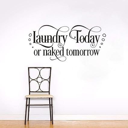Pegatinas De Pared Letrero De Lavandería Extraíble Exquisita Calcomanía