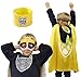 The Mass Superheros Dress Up Costumes 4 Satin Capes with Felt Mask Matching Wristbands for Kids
