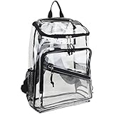Eastsport Girls' Clear Top Loader Backpack, Black, One Size