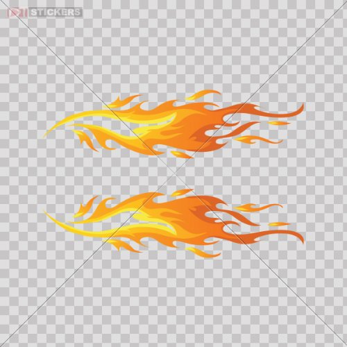 FGD Ghost Flame Decal Set For Motorcycle Gas Tank & Fenders – 3-Piece Kit GFFS05