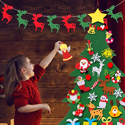 image for JOYORUN Felt Christmas Tree, 3.3 ft DIY Christmas Tree with 29 Pcs Orn