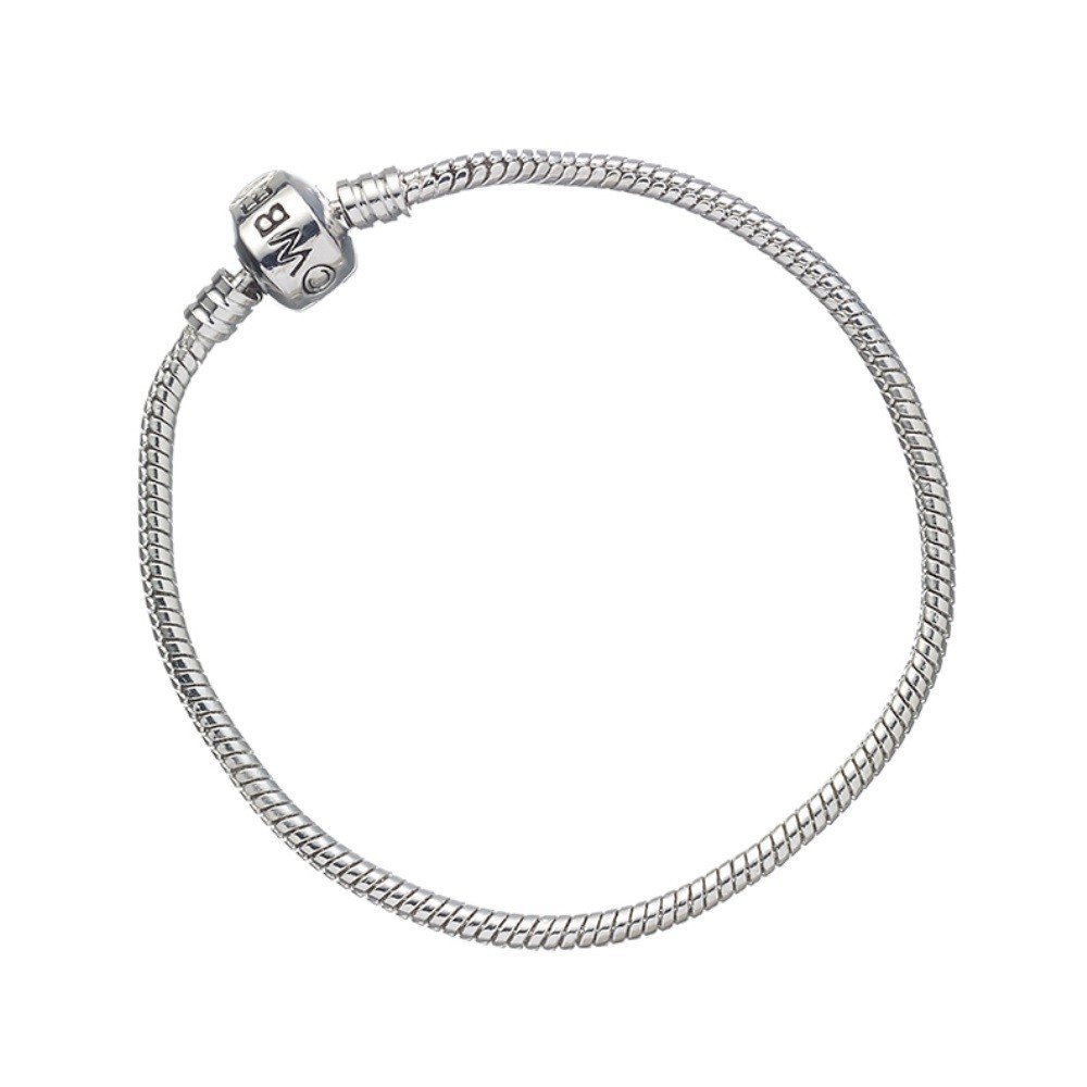 The Carat Shop Large Adult Size 20cm Official Harry Potter Silver Charm Bracelet for Slider Charms