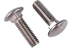 VAMUOEFL 5/16-18 x 3/4" Carriage Bolts Screws, 18-8 Stainless Steel 304, Round Head, Square Neck, UNC Fully Machine Coarse Threaded,10Pcs