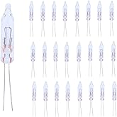 12 Volt Mini Christmas Replacement Bulbs for Incandescent String Lights, Pinched Base, 0.96 Watt, 80 mA (20)