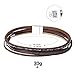AZORA Womens Leather Wrap Bracelet Handmade Pearls Beads Cuff Bangle Bracelets for Women Girls