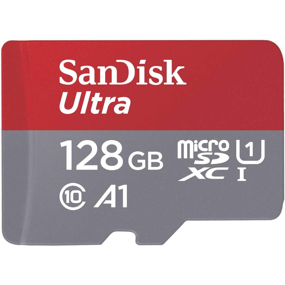 SanDisk Ultra 128GB microSDXC Memory Card + SD Adapter with A1 App Performance up to 100MB/s, Class 10, U1