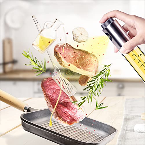 Lauon Ölsprüher zum Kochen,100ml Olivenölspender für Heißluftfritteuse,Küchenutensilien Ölglasflasche für Salat,BBQ,Backen,Braten,Grillen