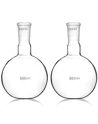 QWORK Glass 500ml Single Neck Flat Bottom Boiling