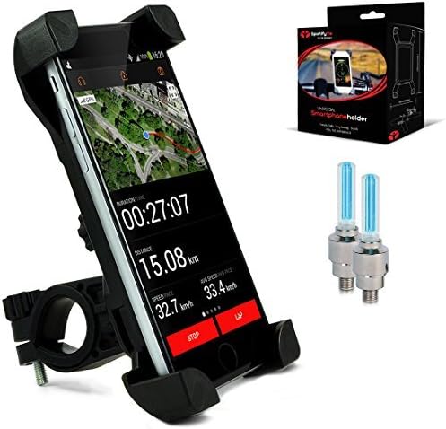 Universal Bike Phone Holder #1 Bike Phone Mount | Bike iPhone Mount/iPhone 6 Holder for Bike | Bike Cell Phone Holder with FREE GIFTS - 2x Wheel Led Bike Light - Sports Bike GIFTs - perfect GIFT